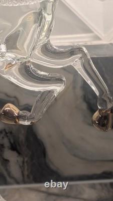 Murano Hand-Blown Art Glass Carousel Horse Large 11 Sculpture with Gold, Italy