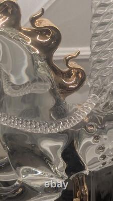 Murano Hand-Blown Art Glass Carousel Horse Large 11 Sculpture with Gold, Italy