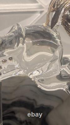 Murano Hand-Blown Art Glass Carousel Horse Large 11 Sculpture with Gold, Italy