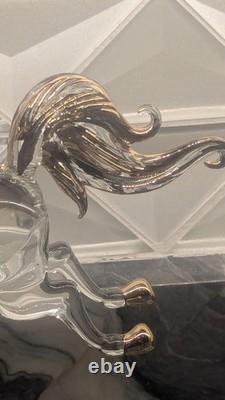 Murano Hand-Blown Art Glass Carousel Horse Large 11 Sculpture with Gold, Italy