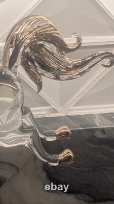 Murano Hand-Blown Art Glass Carousel Horse Large 11 Sculpture with Gold, Italy