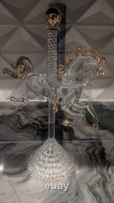 Murano Hand-Blown Art Glass Carousel Horse Large 11 Sculpture with Gold, Italy