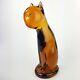 Murano Hand Blown Art Glass Cat Figurine Sculpture with Original Sticker