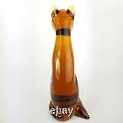 Murano Hand Blown Art Glass Cat Figurine Sculpture with Original Sticker