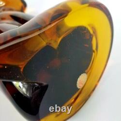 Murano Hand Blown Art Glass Cat Figurine Sculpture with Original Sticker