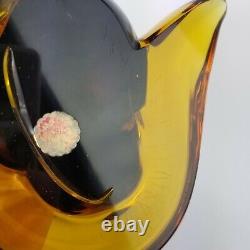 Murano Hand Blown Art Glass Cat Figurine Sculpture with Original Sticker