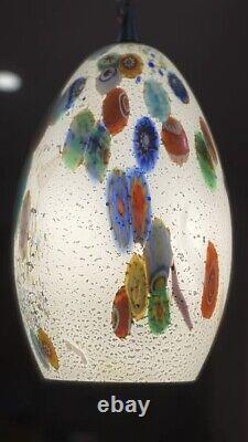 Murano Hand Blown Art Glass Large PENDANT LIGHT FIXTURE GORGEOUS & RARE FIND