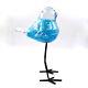 Murano Hand Blown Blue Art Glass Bird 10 Metal Legs Aventurine Italy Vintage