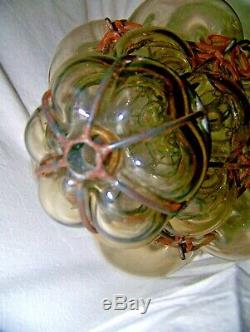 Murano Hand Blown Caged Glass Venetian Lantern Hanging Ceiling Light Lamp