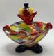 Murano Hand Blown Clown Ashtray Mid Century Vibrant Colors Excellent Condition