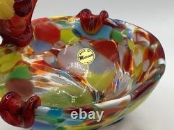 Murano Hand Blown Clown Ashtray Mid Century Vibrant Colors Excellent Condition