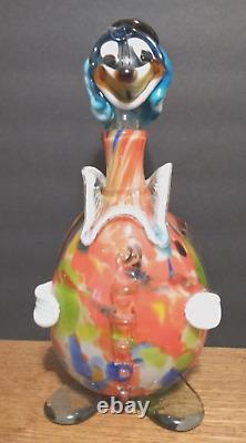 Murano Hand Blown Clown Decanter, 13 in. Tall