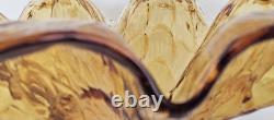 Murano Hand Blown Crystal Amber Wave Flower Bowl Pedestal Centerpiece 18Wx9.5T