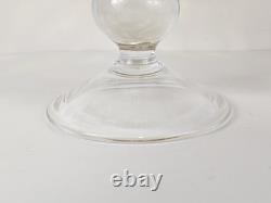 Murano Hand Blown Crystal Amber Wave Flower Bowl Pedestal Centerpiece 18Wx9.5T