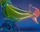 Murano Hand Blown Glass Art Figurine Blue Green Pheasant Roadrunner 13