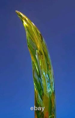Murano Hand Blown Glass Art Figurine Blue Green Pheasant Roadrunner 13