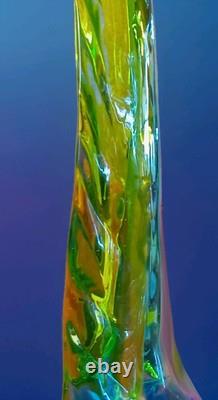 Murano Hand Blown Glass Art Figurine Blue Green Pheasant Roadrunner 13