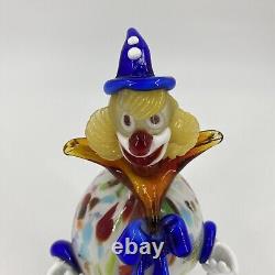 Murano Hand Blown Glass Clown Figurine 9 Original Vintage Italy 1950-1959