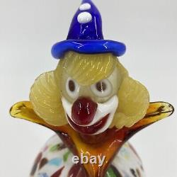 Murano Hand Blown Glass Clown Figurine 9 Original Vintage Italy 1950-1959