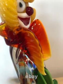 Murano Hand Blown Glass Clown by Fratelli Pitau, Murano Italy 33.5cm height