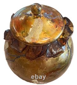 Murano Hand Blown Glass Ginger Jar Absolutely Stunning Piece of Art Work