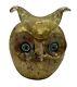 Murano Hand Blown Glass Gold Leaf Millefiori Owl Paperweight