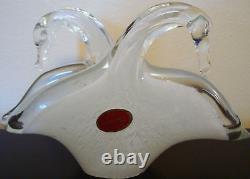 Murano Hand Blown Glass Swan Vase Knapkin Holder