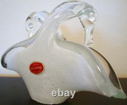 Murano Hand Blown Glass Swan Vase Knapkin Holder