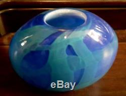 Murano Hand Blown Glass Vase Shades Of Blue