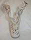 Murano Hand Blown Glass Vase With Ruffled Edges And A Colorful Confetti Pattern