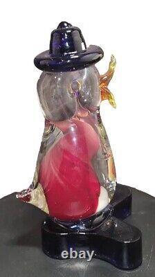 Murano Hand Blown Sommerso Animorphic Glass Duck. UV Beak. Label Italy. Vtg