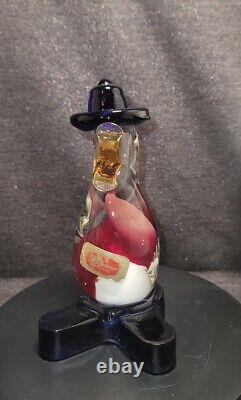 Murano Hand Blown Sommerso Animorphic Glass Duck. UV Beak. Label Italy. Vtg