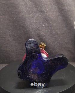 Murano Hand Blown Sommerso Animorphic Glass Duck. UV Beak. Label Italy. Vtg