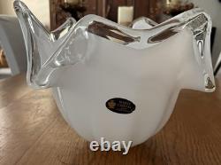 Murano Hand Blown White Handkerchief Large Bowl