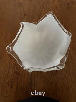 Murano Hand Blown White Handkerchief Large Bowl