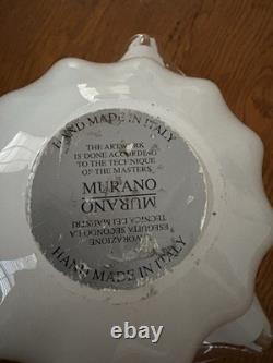 Murano Hand Blown White Handkerchief Large Bowl