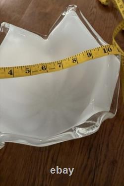 Murano Hand Blown White Handkerchief Large Bowl