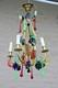 Murano Hand blown grapes flowers multi colour chandelier pendant 1960s