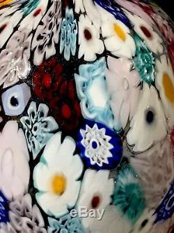 Murano Hand blown signed vase with Murrina Millefiori by Campanella