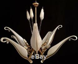 Murano Handblown Glass Franco Luce Seguso Chandelier 1960's Part Leaf