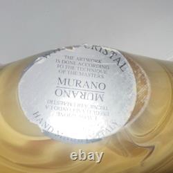 Murano Handmade Hand Blown Amber Art Glass Swirl Decorative Glossy 5 x 9