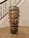 Murano Iridescent Amber Copper Swirl Vase Art Glass Hand Blown 16 1/2 11 Pound