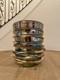Murano Iridescent Amber Copper Swirl Vase Art Glass Hand Blown 8x9.5 10 Pounds