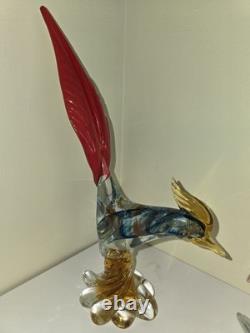 Murano Italian 1960's Hand Blown Glass Pheasant Antique Wonderful Condition