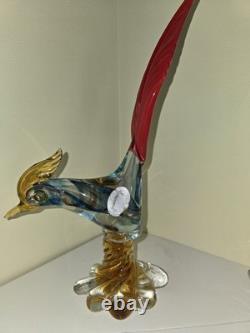 Murano Italian 1960's Hand Blown Glass Pheasant Antique Wonderful Condition