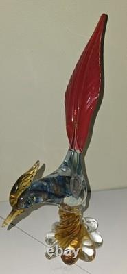 Murano Italian 1960's Hand Blown Glass Pheasant Antique Wonderful Condition