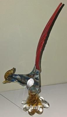 Murano Italian 1960's Hand Blown Glass Pheasant Antique Wonderful Condition