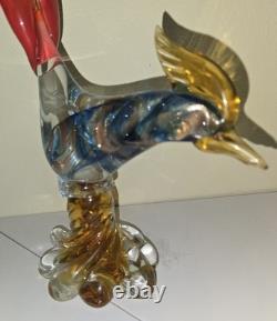 Murano Italian 1960's Hand Blown Glass Pheasant Antique Wonderful Condition