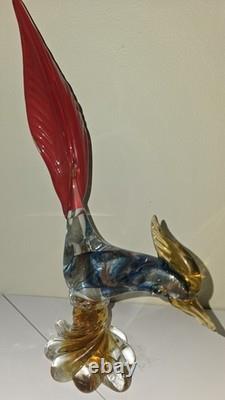 Murano Italian 1960's Hand Blown Glass Pheasant Antique Wonderful Condition