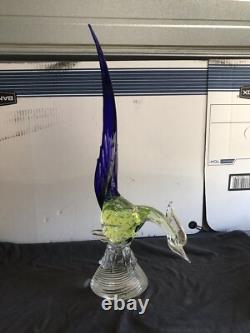 Murano Italian 1960's Hand Blown Glass Pheasant Set Antique. Wonderful Condition